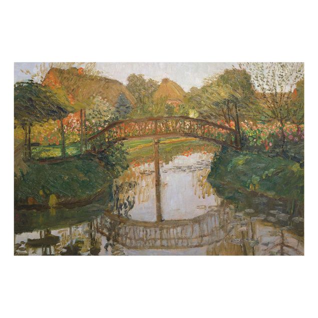 Bilder Otto Modersohn Otto Modersohn - Bauerngarten mit Brücke