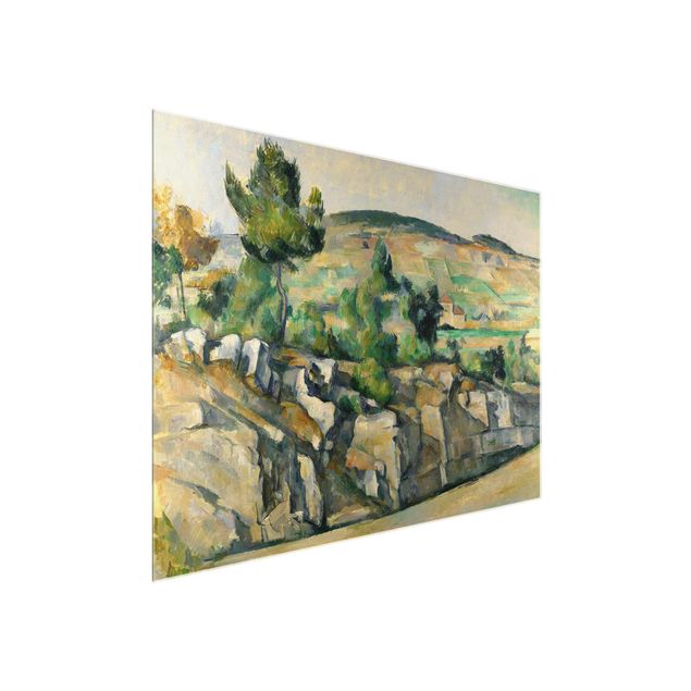 Natur Glasbilder Paul Cézanne - Hügelige Landschaft