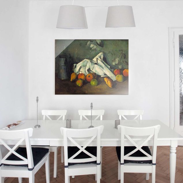 Glasbilder XXL Paul Cézanne - Milchkanne und Äpfel