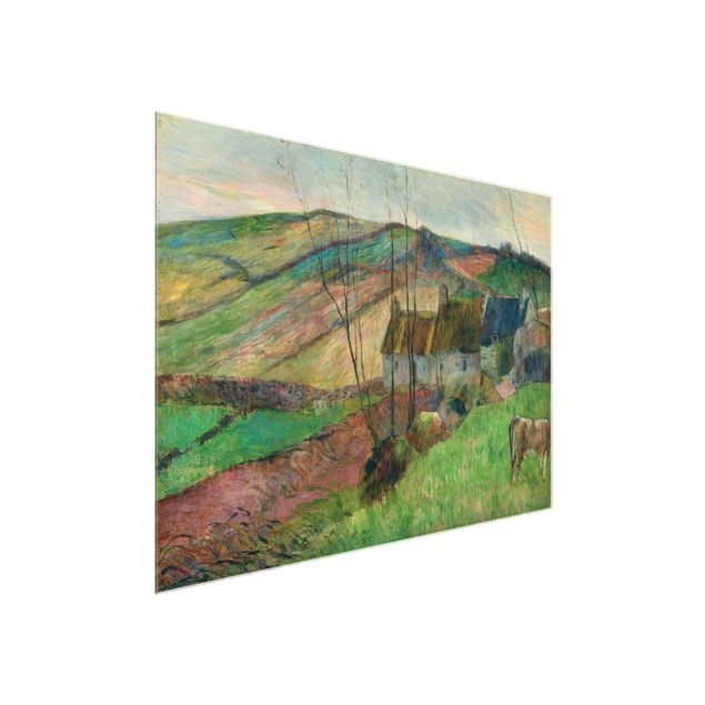 Glasbilder Natur Paul Gauguin - Bauernhäuser