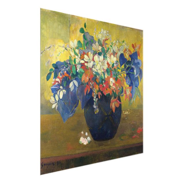 Glasbilder Pflanzen Paul Gauguin - Vase mit Blumen