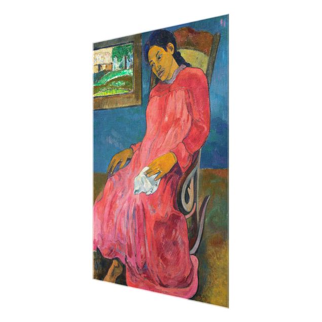 Glas Wandbilder Paul Gauguin - Melancholikerin