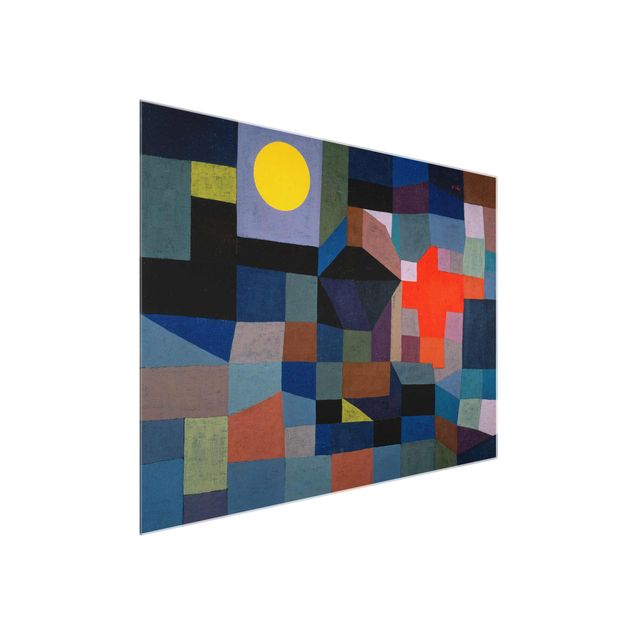 Wandbilder Glas XXL Paul Klee - Feuer bei Vollmond