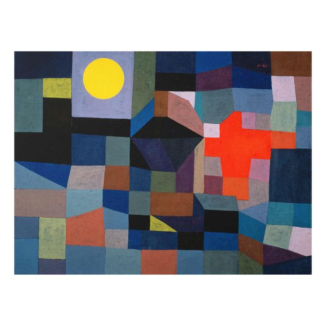 Glasbilder Abstrakt Paul Klee - Feuer bei Vollmond