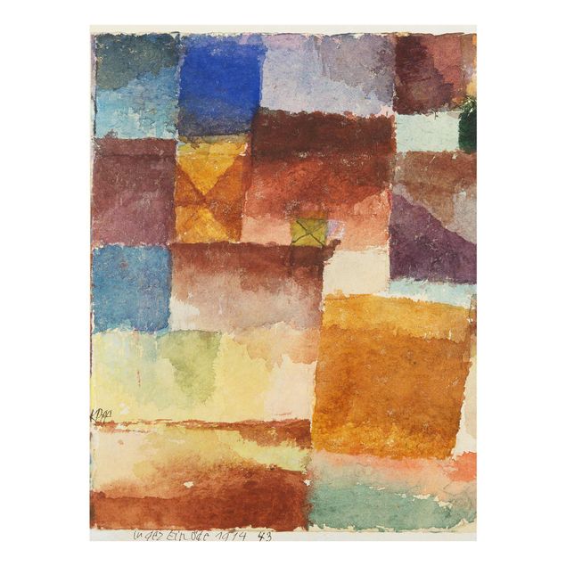 Glasbild Abstakt Paul Klee - Einöde