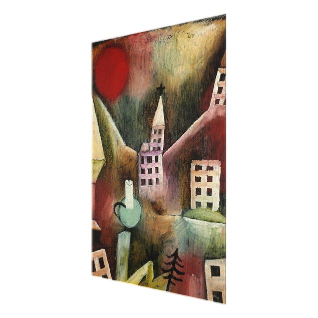 Glasbild Skyline Paul Klee - Zerstörtes Dorf