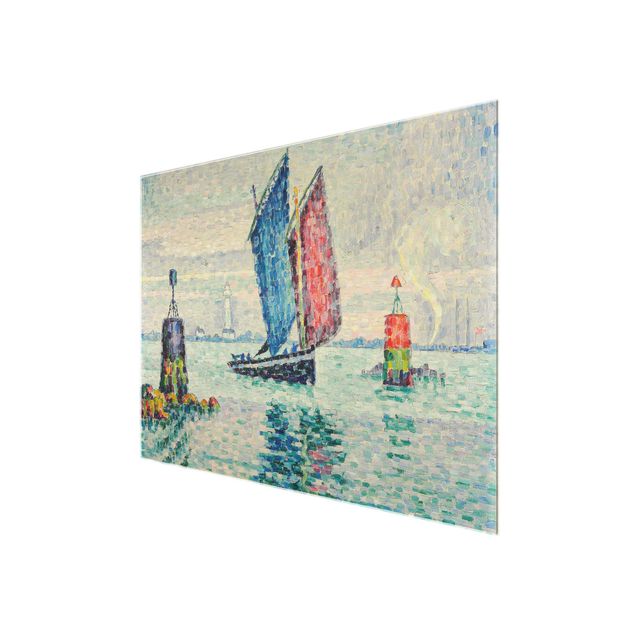 Glasbild - Kunstdruck Paul Signac - Der Sardinenfischer, Locmalo (Die Türmchen) - Pointillismus - Quer 4:3