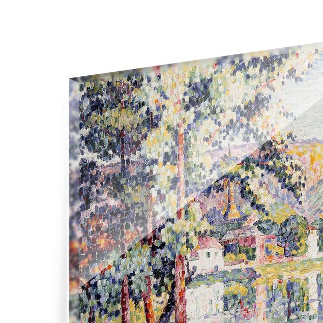 Glasbild - Kunstdruck Paul Signac - Les Andelys, Le Château Gaillard - Pointillismus - Quer 3:2