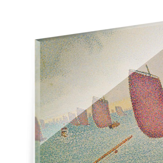 Glasbild - Kunstdruck Paul Signac - Regatta vor Concarneau - Pointillismus - Quer 4:3