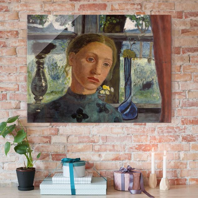 Kunstdruck Expressionismus Paula Modersohn-Becker - Mädchenkopf vor Fenster