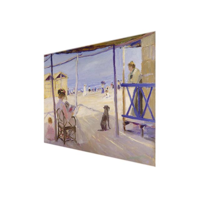 Glasbild - Kunstdruck Philipp Klein - Am Strand von Viareggio - Quer 4:3