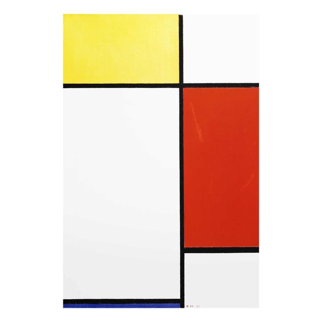 Glasbild Abstakt Piet Mondrian - Komposition I