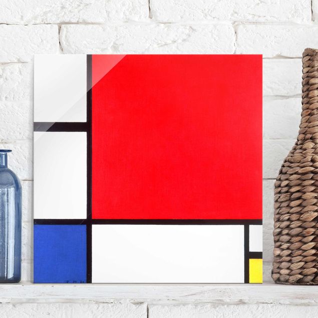 Abstrakte Bilder Piet Mondrian - Komposition Rot Blau Gelb