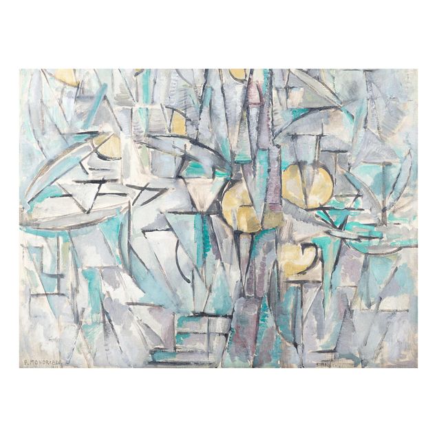Glasbilder Abstrakt Piet Mondrian - Komposition X