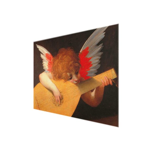 Glasbild - Kunstdruck Rosso Fiorentino - Musizierender Engel - Quer 4:3