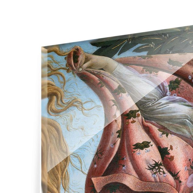 Glasbild - Kunstdruck Sandro Botticelli - Geburt der Venus. Detail: Flora - Quer 4:3