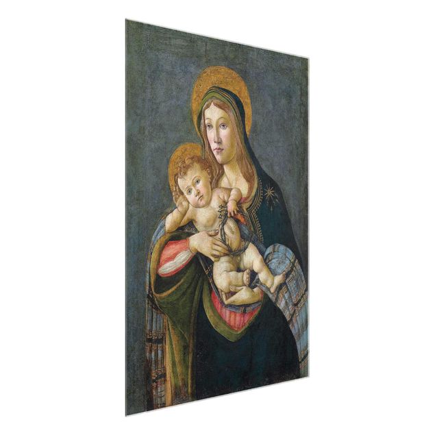 Glasbilder Sandro Botticelli - Madonna und Kind
