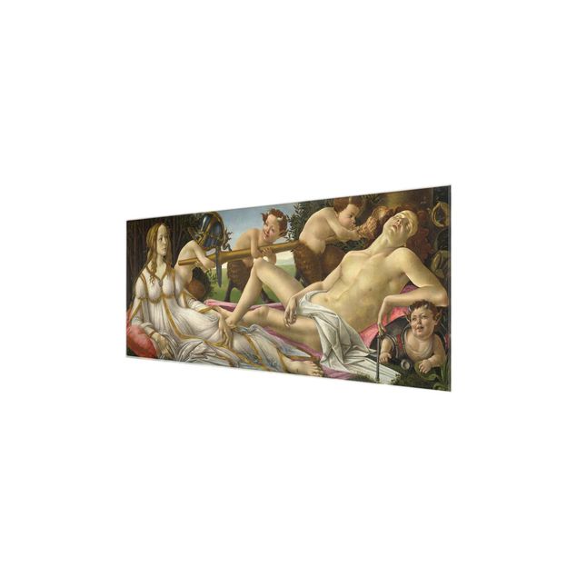Glasbild - Kunstdruck Sandro Botticelli - Venus und Mars - Panorama Quer