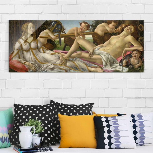 XXL Glasbilder Sandro Botticelli - Venus und Mars