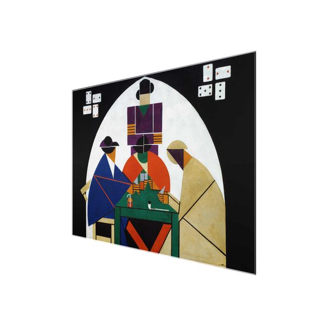 Glasbild - Kunstdruck Theo van Doesburg - Kartenspieler - Quer 4:3