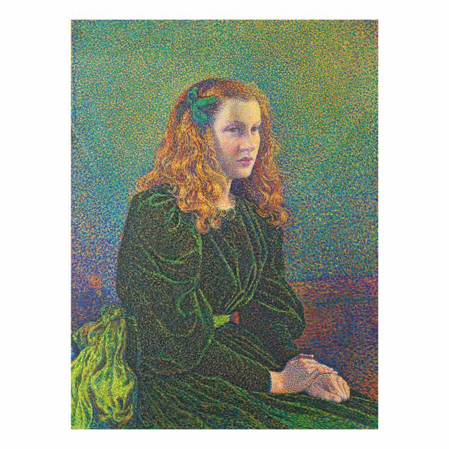 Bilder auf Glas Theo van Rysselberghe - Junge Frau in grünem Kleid
