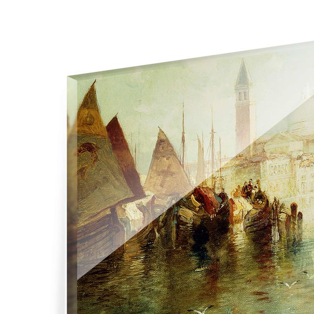 Glasbild - Kunstdruck Thomas Moran - Canal Grande - Panorama Quer