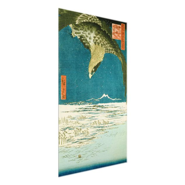 Glasbilder Landschaften Utagawa Hiroshige - Die Hunderttausend-Tsubo-Ebene