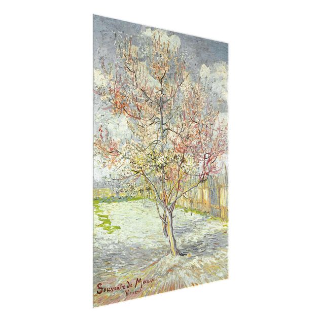 Glasbilder XXL Vincent van Gogh - Blühende Pfirsichbäume