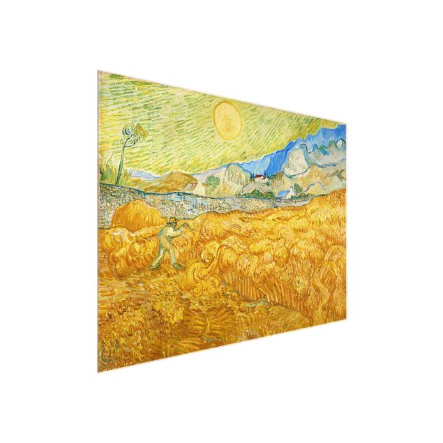 Glasbilder XXL Vincent van Gogh - Kornfeld mit Schnitter