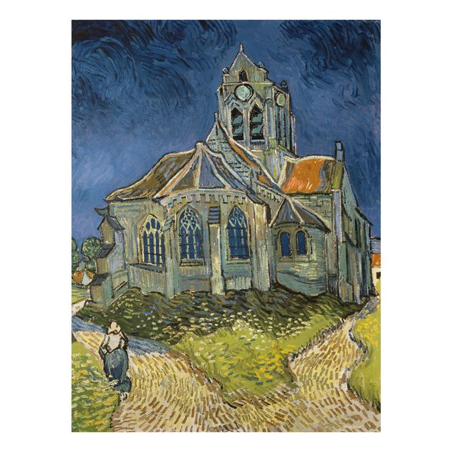 Glasbilder Skyline Vincent van Gogh - Kirche Auvers-sur-Oise