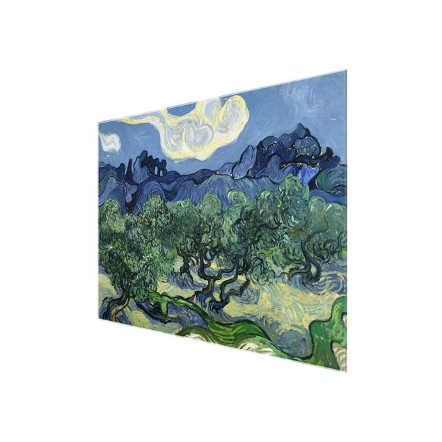 Glasbilder Landschaften Vincent van Gogh - Olivenbäume