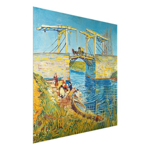 Glasbilder XXL Vincent van Gogh - Zugbrücke in Arles