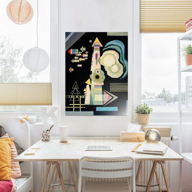 Glasbild - Kunstdruck Wassily Kandinsky - Pfeile - Expressionismus Hoch 3:4