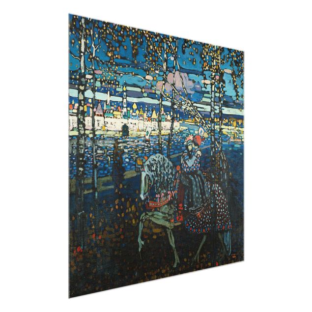 Wandbilder Glas XXL Wassily Kandinsky - Reitendes Paar