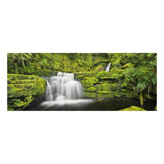 Glasbilder Landschaft Lower McLean Falls in Neuseeland