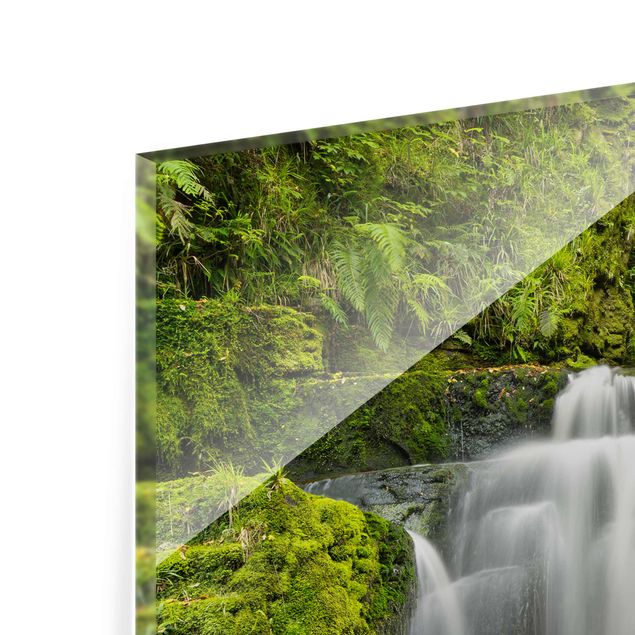 Glas Wandbilder Lower McLean Falls in Neuseeland