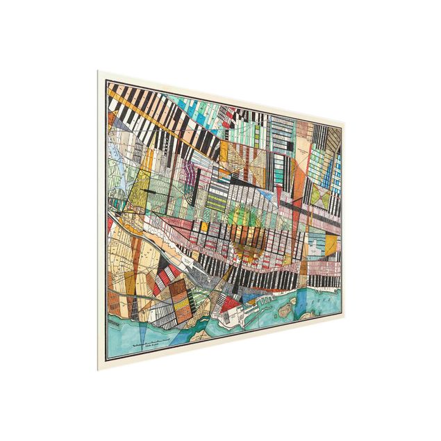 Glas Wandbilder Moderne Karte von Montreal