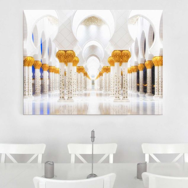 XXL Glasbilder Moschee in Gold