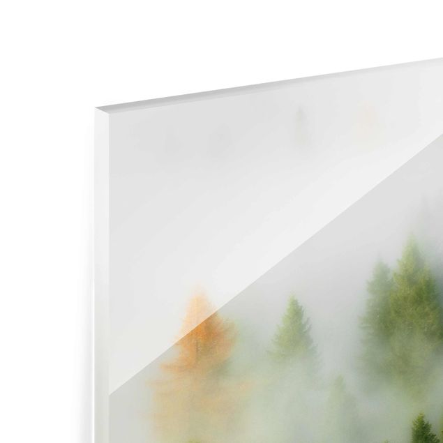 Glasbild - Nebelwald im Herbst - Quadrat 1:1