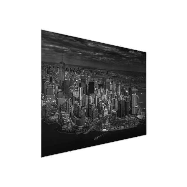 Skyline Glasbilder New York - Manhattan aus der Luft