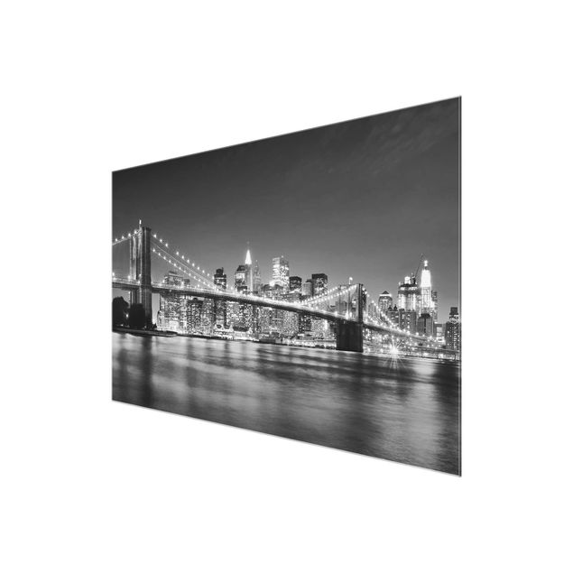 Bilder auf Glas Nighttime Manhattan Bridge II