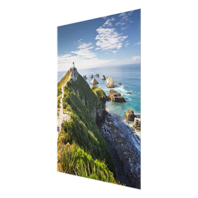 Schöne Wandbilder Nugget Point Leuchtturm und Meer Neuseeland