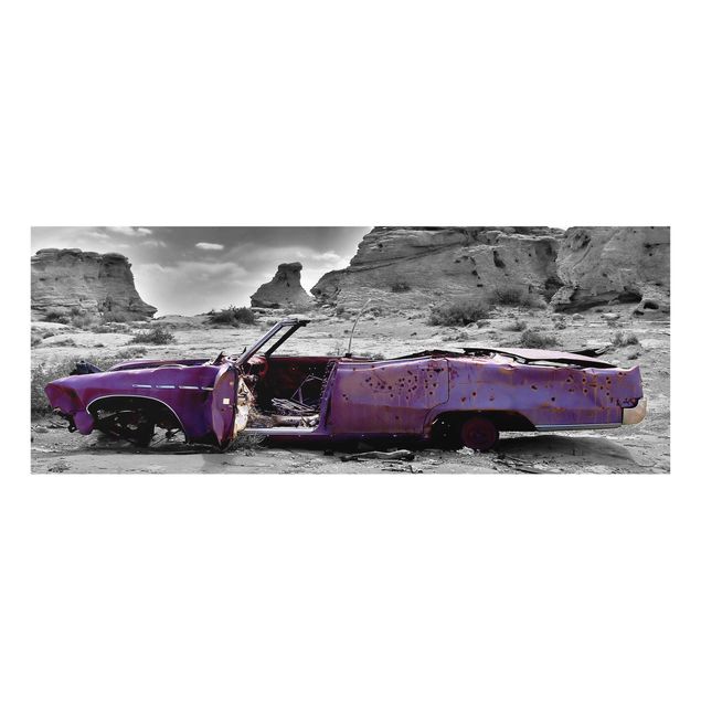 Glasbild - Pink Cadillac - Panorama Quer
