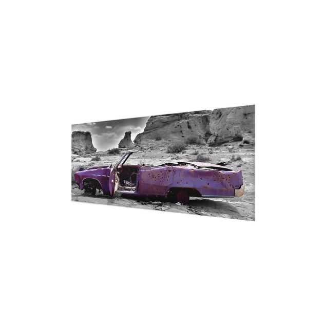 Glasbild - Pink Cadillac - Panorama Quer