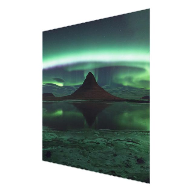 Bilder auf Glas Polarlicht in Island