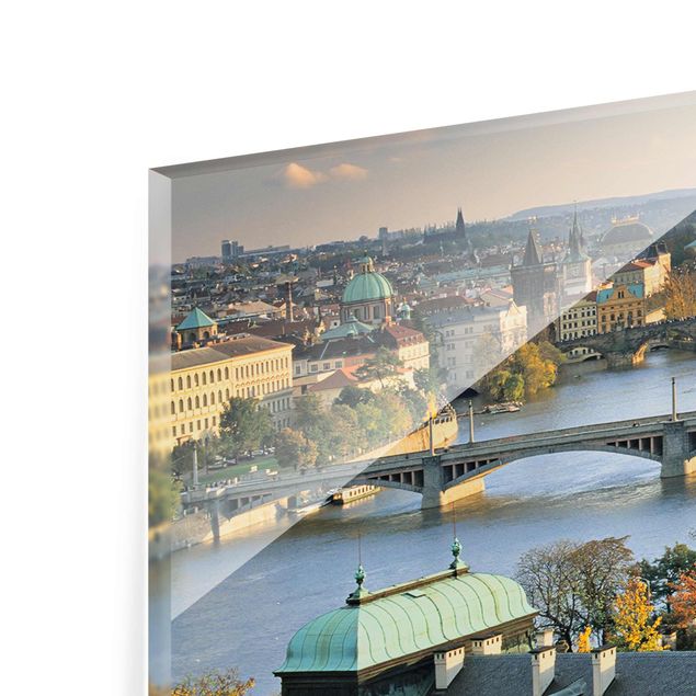 Glasbild - Prag - Panorama Quer
