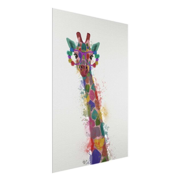 Wandbilder Regenbogen Splash Giraffe