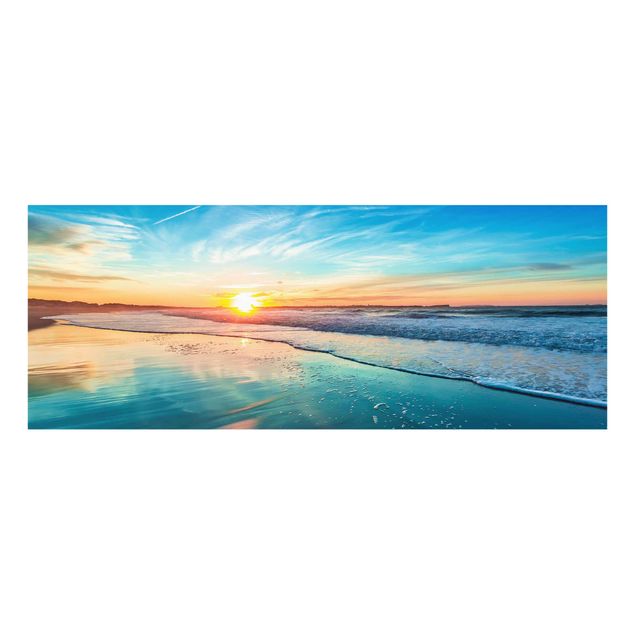 XXL Glasbilder Romantischer Sonnenuntergang am Meer