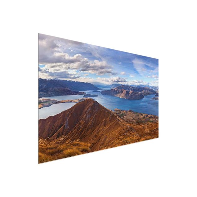 Glasbilder Landschaft Roys Peak in Neuseeland