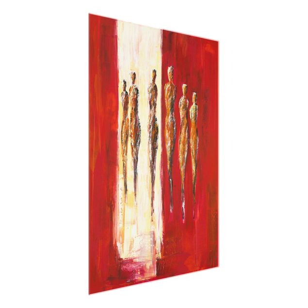 Glasbilder Abstrakt Petra Schüßler - Sechs Figuren in Rot